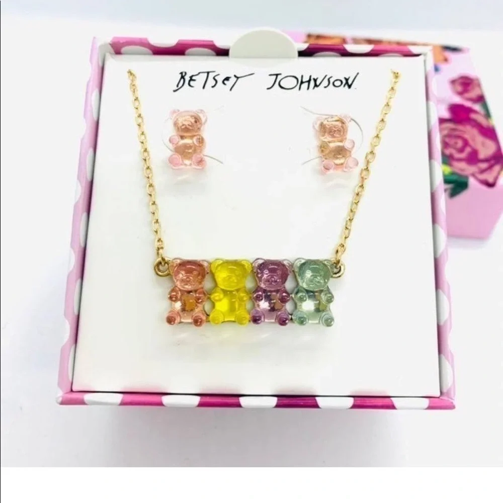 NEW Betsey Johnson Pastel Gummy Bear Set - Picture 2 of 3